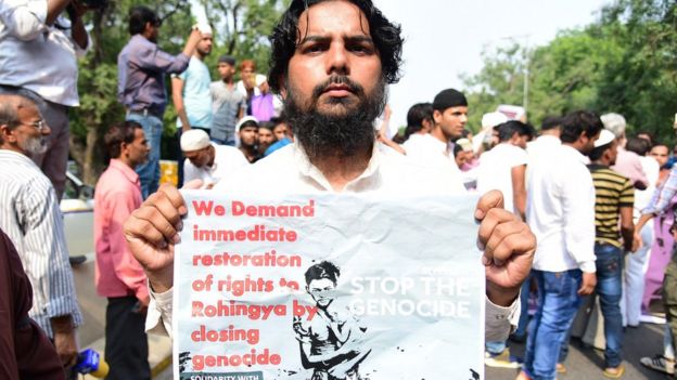 रोहिंग्या के समर्थन में प्रदर्शन