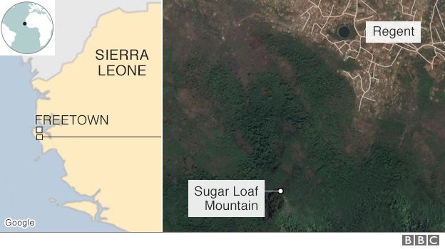 Map shows the location of the capital of Sierra Leone, Freetown