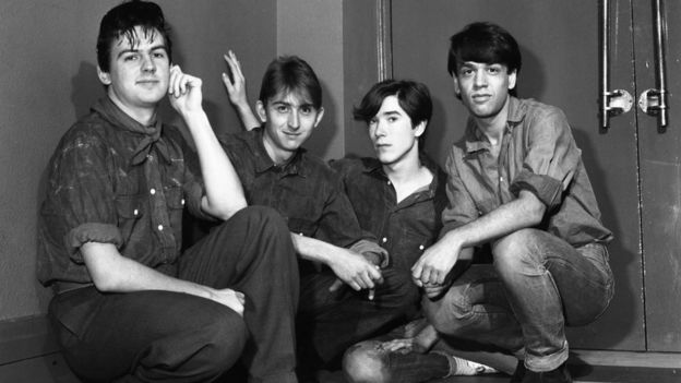 Talk Talk backstage at Top of the Pops in 1982