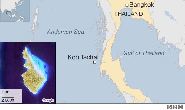 Map of Thai island of Koh Tachai