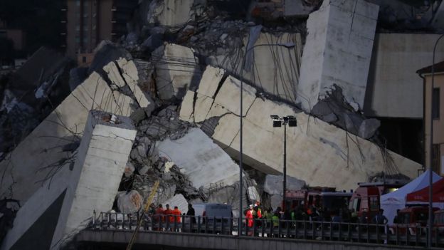 Italy Bridge Rescuers Search For Survivors In Genoa Bbc News - 