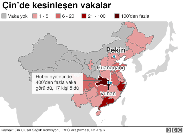Çin'deki koronavüs vakaları