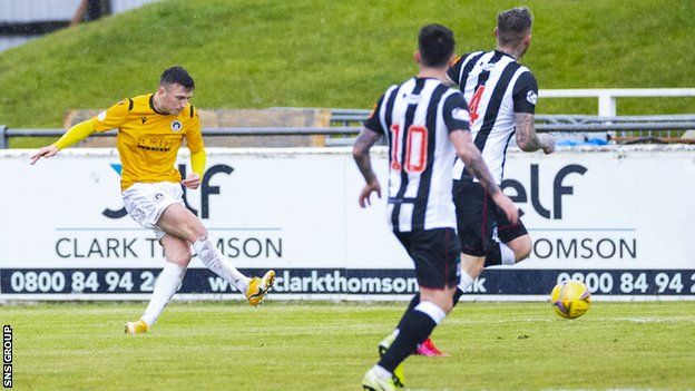 Josh Campbell strokes home a shot on the cusp of half-time