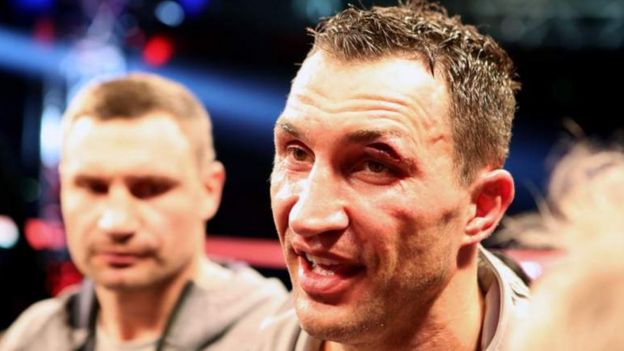 Saxaafadda ayuu la hadlay Klitschko markii laga guulaystay
