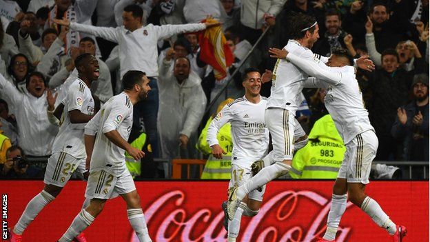 Mariano's goal sparked wild celebrations at the Bernabeu
