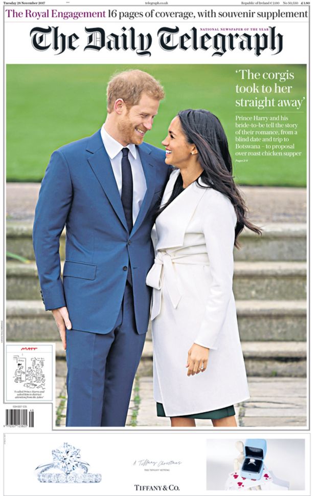 Image result for Newspaper headlines: Royal wedding announcement hailed