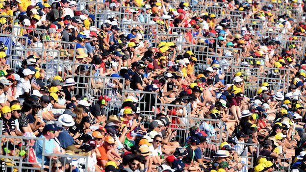 Fans in the stands in Melbourne