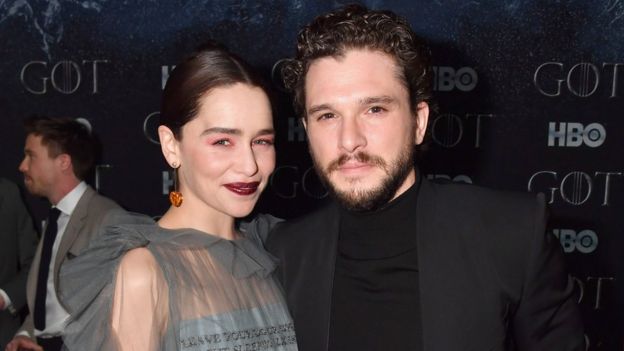 Emilia Clarke and Kit Harington attend the "Game Of Thrones" Season 8 NY Premiere After Party on April 3, 2019