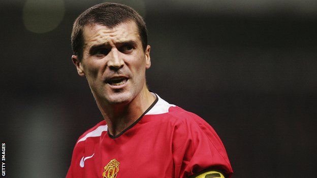 Roy Keane playing for Manchester United