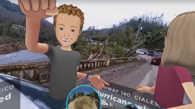 Mark Zuckerberg in VR in Puerto Rico