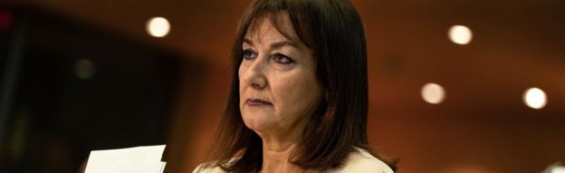 European Commission vice-president in charge for Democracy and Demography Dubravka Suica arrives for her hearing at the European Parliament in Brussels, 3 October 2019