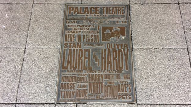 Brass plate in pavement