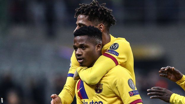 Inter Milan 1-2 Barcelona: Ansu Fati becomes youngest champions League ...