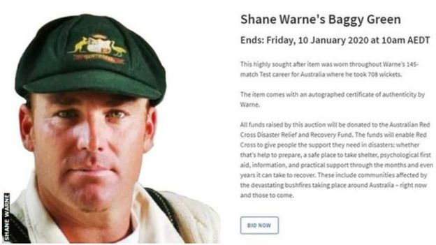 Shane Warne and his 'baggy green' Test cap