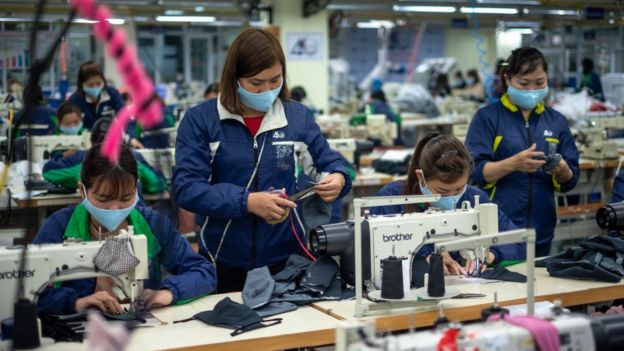 face masks produced at TNG (Thai Nguyen Garment) factory