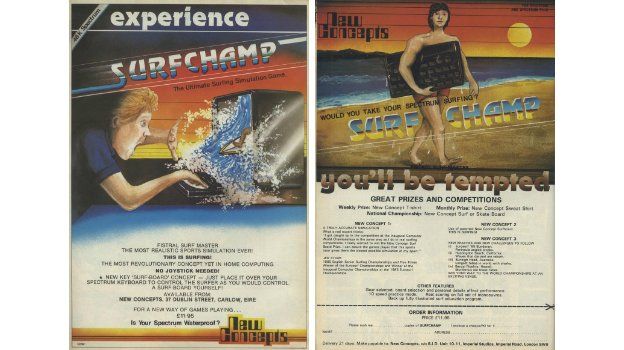 Magazine adverts for Surf Champ claimed it was 'the most realistic sports simulation ever' and listed the future computer surfing competitions that would never take place.