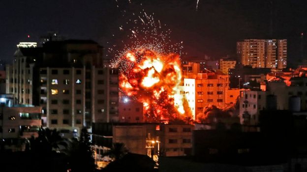 Large explosion seen in Gaza city