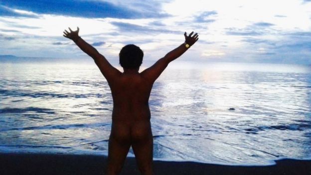 Aditya, anggota komunitas nudis di Jakarta