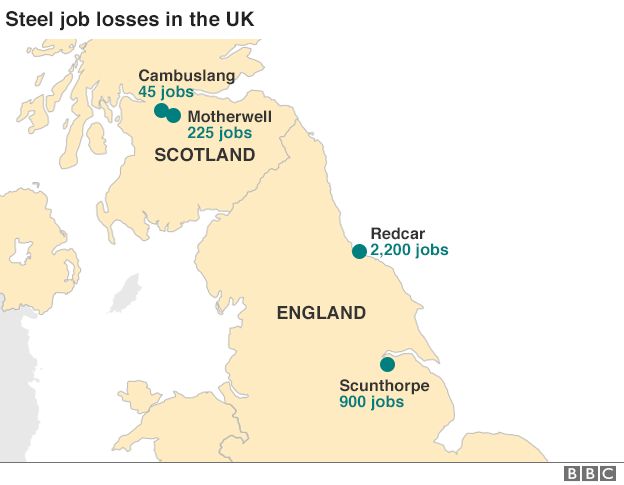 Map of job losses