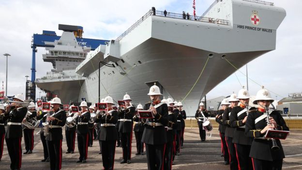 Lễ đặt tên cho Hàng không mẫu hạm HMS Prince of Wales vào tháng 9/2017 tại quân cảng Rosyth, Scotland.
