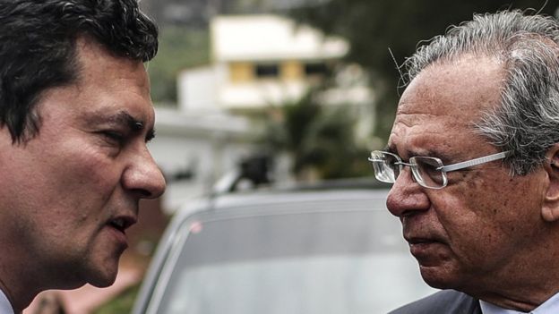 Sergio Moro e Paulo Guedes no Rio, antes do encontro em que foi selada entrada do juiz no futuro governo