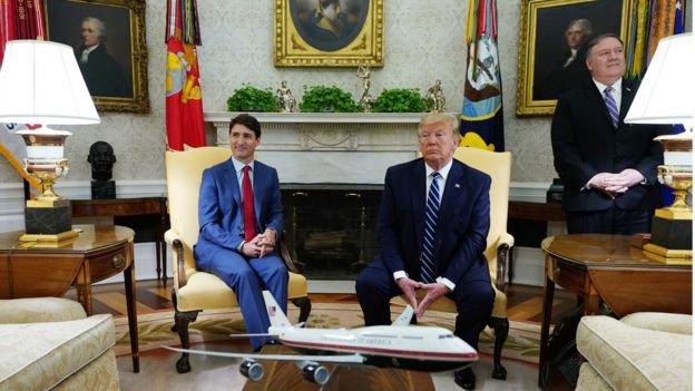ترامپ بعد از دیدار با جاستین ترودو، نخست‌وزیر کانادا در جمع خبرنگاران حاضر شده بود که با سئوالات آنها درباره ایران و احتمال درگیری نظامی میان دو کشور رو‌به‌رو شد