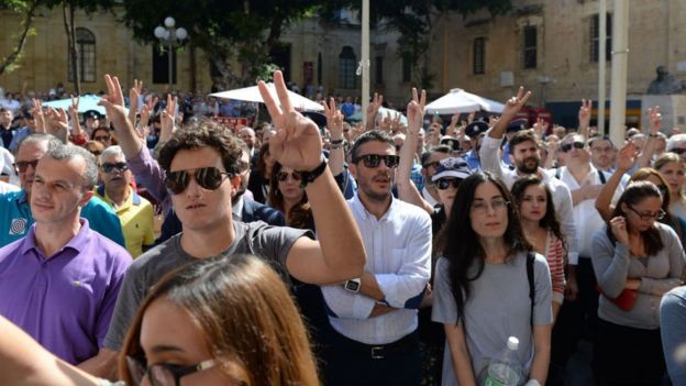 Galizia'nın ölümünden sonra adaletin sağlanması için proteso gösterisi