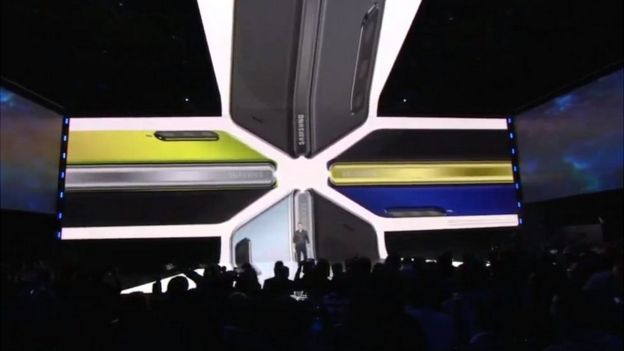 An image from the Samsung fold launch event