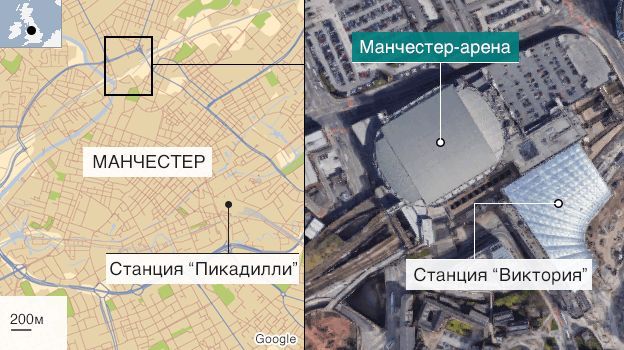 Карта места взрыва