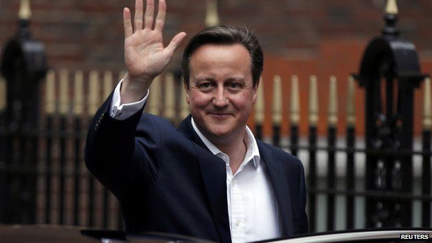 David Cameron waving