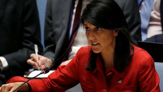美国常驻联合国代表妮基·黑利。