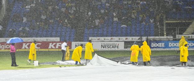 Rain interrupted cricket game