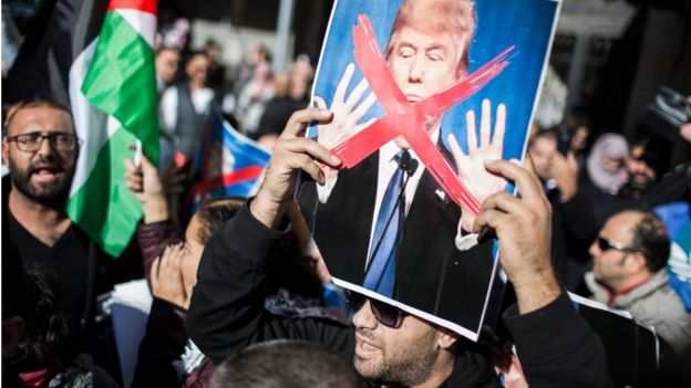 Заявление Трампа спровоцировало протесты, в том числе среди арабского населения Иерусалима
