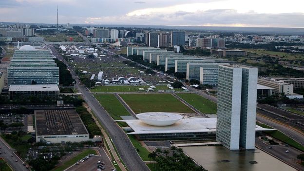 A Esplanada dos Ministérios, em Brasília
