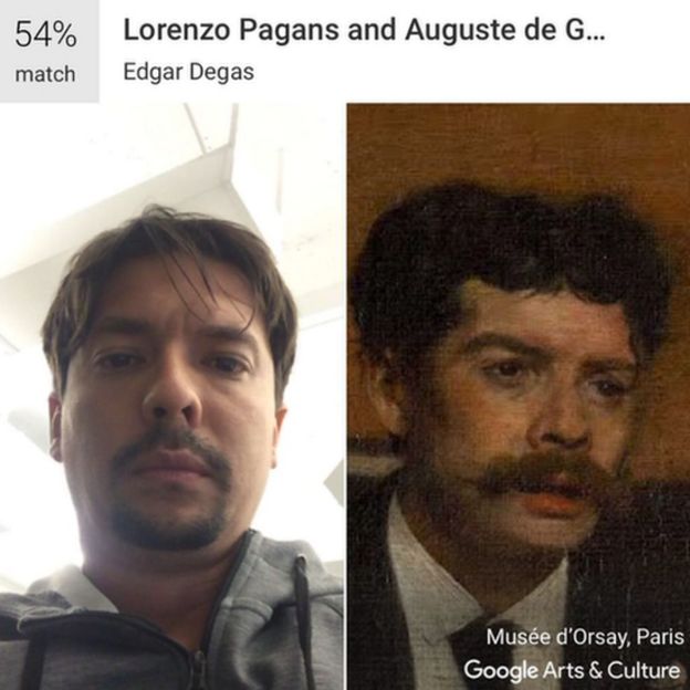 Comparación de imágenes en la app "Arts and Culture"