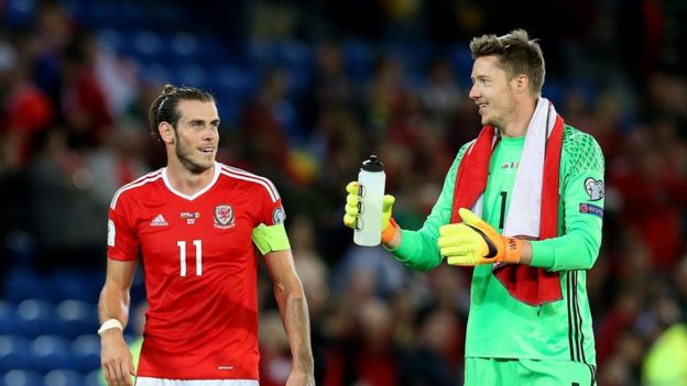 Gareth Bale and Wayne Hennessey