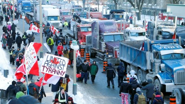 Freedom Convoy: Truckers Cause Chaos In Ottawa After Second Day Of ...