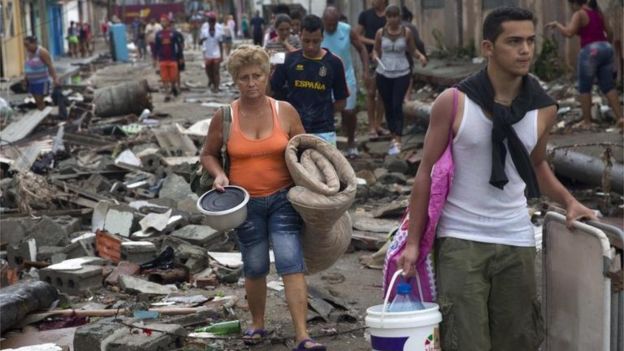 Destrozos del huracán Matthew en Baracoa, Cuba.