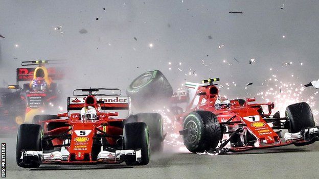 Ferrari's Sebastian Vettel and Kimi Raikkonen