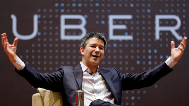 File Photo of former Uber CEO Travis Kalanick as he spoke to students at the Indian Institute of Technology (IIT) campus in Mumbai, India, January 19, 2016.