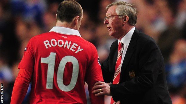 Wayne Rooney (left) and Sir Alex Ferguson (right)