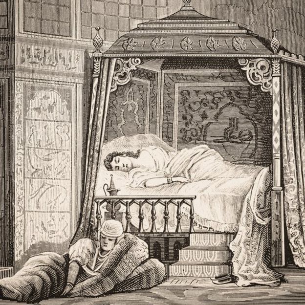 Ilustración del dormitorio de la esposa de un sultán.