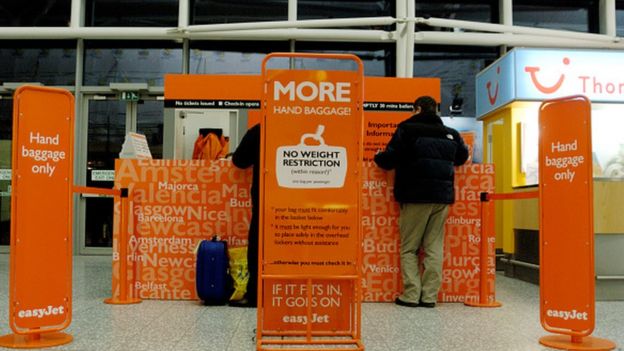 Easyjet baggage drop area