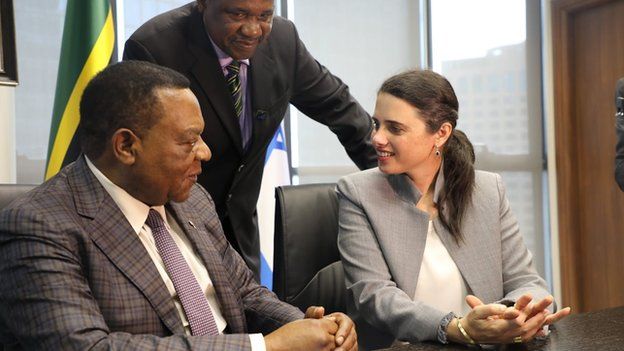 Dkt Mahiga na Waziri wa Sheria wa Israel Bi Ayelet Shaked