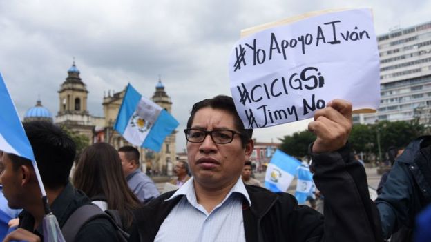Protesta contra Jimmy Morales en Guatemala