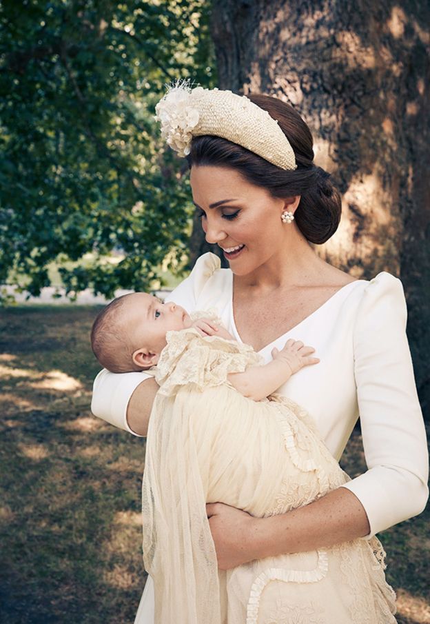 Duchess of Cambridge and Prince Louis at christening