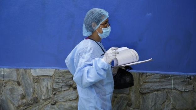 Medical worker wearing PPE