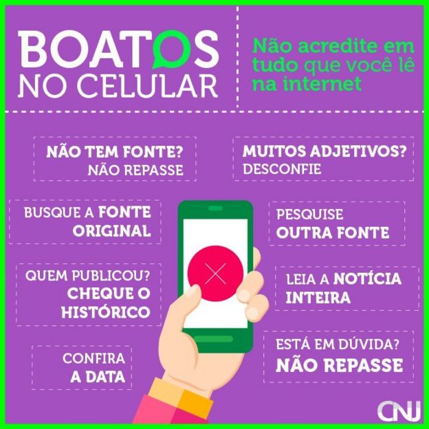 Campanha contra notícias falsas do Conselho Nacional de Justiça