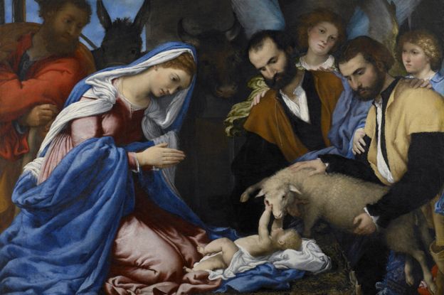 Adoration of the shepherds (Lorenzo Lotto 16th Century)