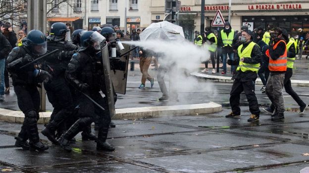 Protesto em Nantes
